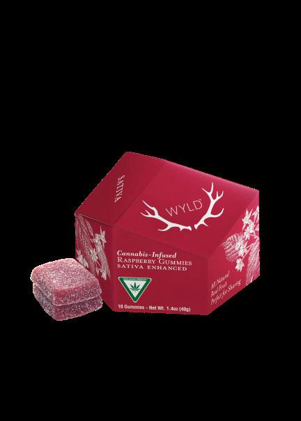 Wyld Raspberry Sativa Gummies 100mg (10x10)