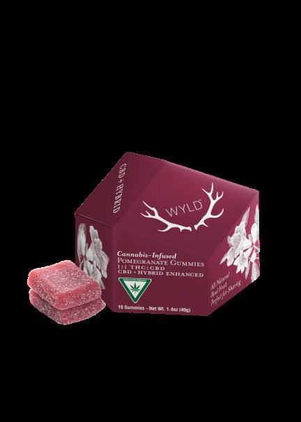 Wyld Pomegranate 1:1 THC/CBD Gummies 100mg (10x10)