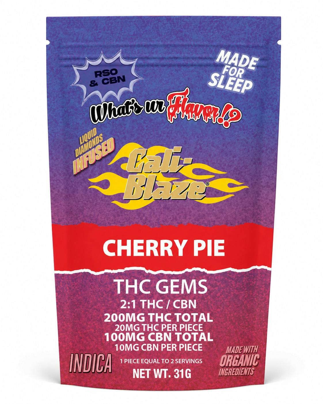 Cherry Pie | 2:1 THC:CBN RSO Gems | 200mg (10pk)