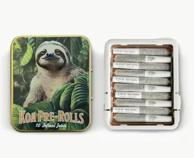 Koa- OG Kush x Cherry Cheesecake Live Resin Infused Prerolls 10PK 3.5g (H)
