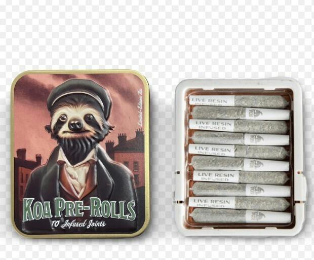 Koa- Trainwreck x Blueberry Live Resin Infused Prerolls 10PK 3.5g (I)