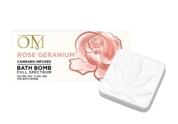 OM- ROSE GERANIUM BATH BOMB 100mg