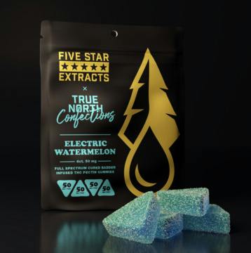 Five Star Extracts x True North | 200mg Cured Badder Gummies | Electric Watermelon