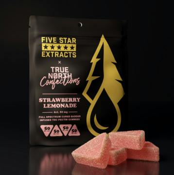 Five Star Extracts x True North | 200mg Cured Badder Gummies | Strawberry Lemonade