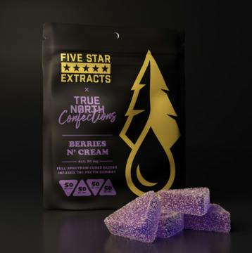 Five Star Extracts x True North | 200mg Cured Badder Gummies | Berries & Cream