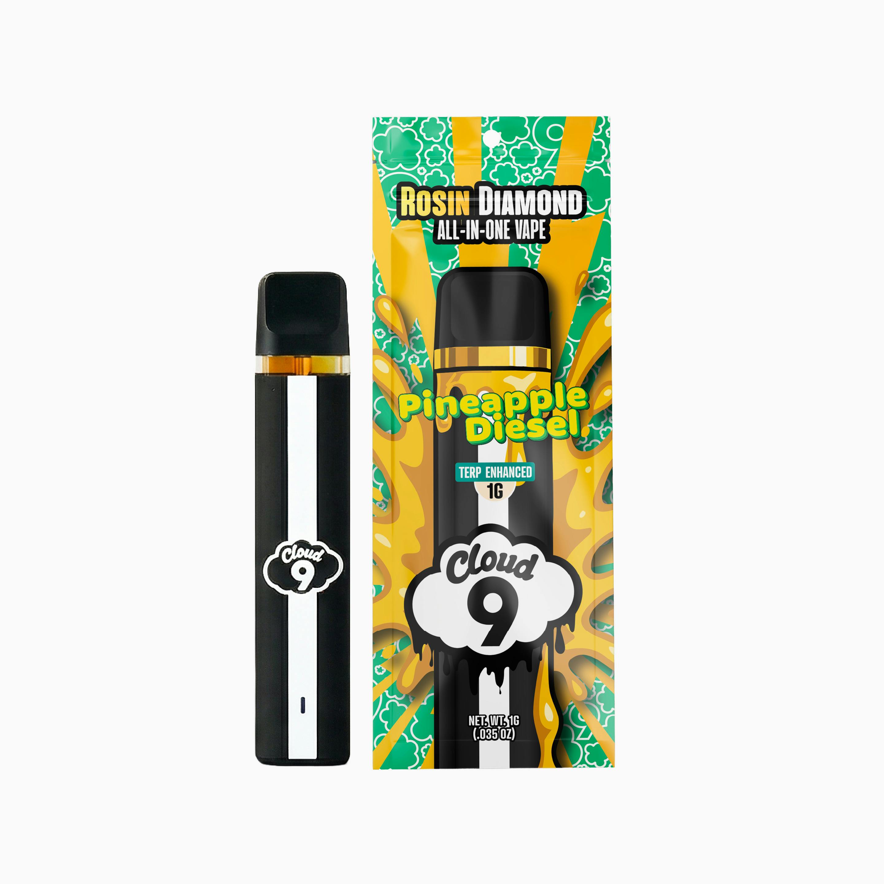 Cloud 9 | 1g Live Rosin Diamond Disposable | Pineapple Diesel