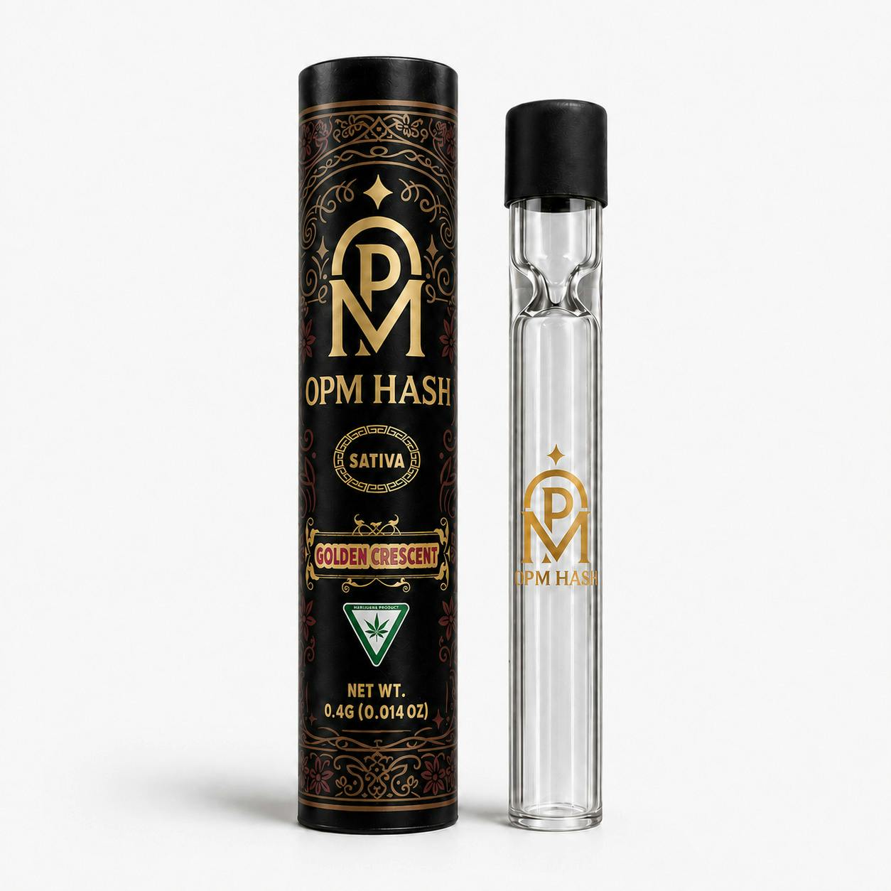 OPM HASH | .4g Preloaded Chillum | Golden Crescent
