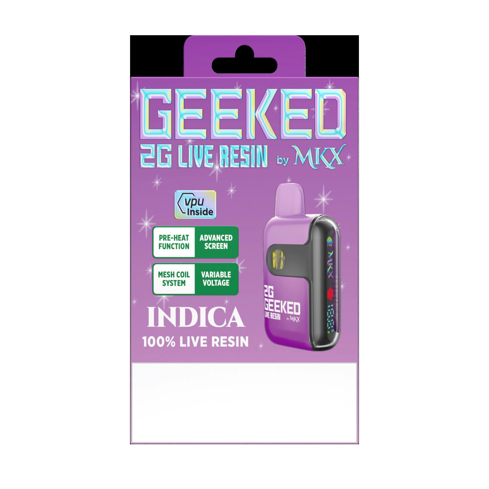 Geeked | 2g Live Resin Disposable | Grape Gas