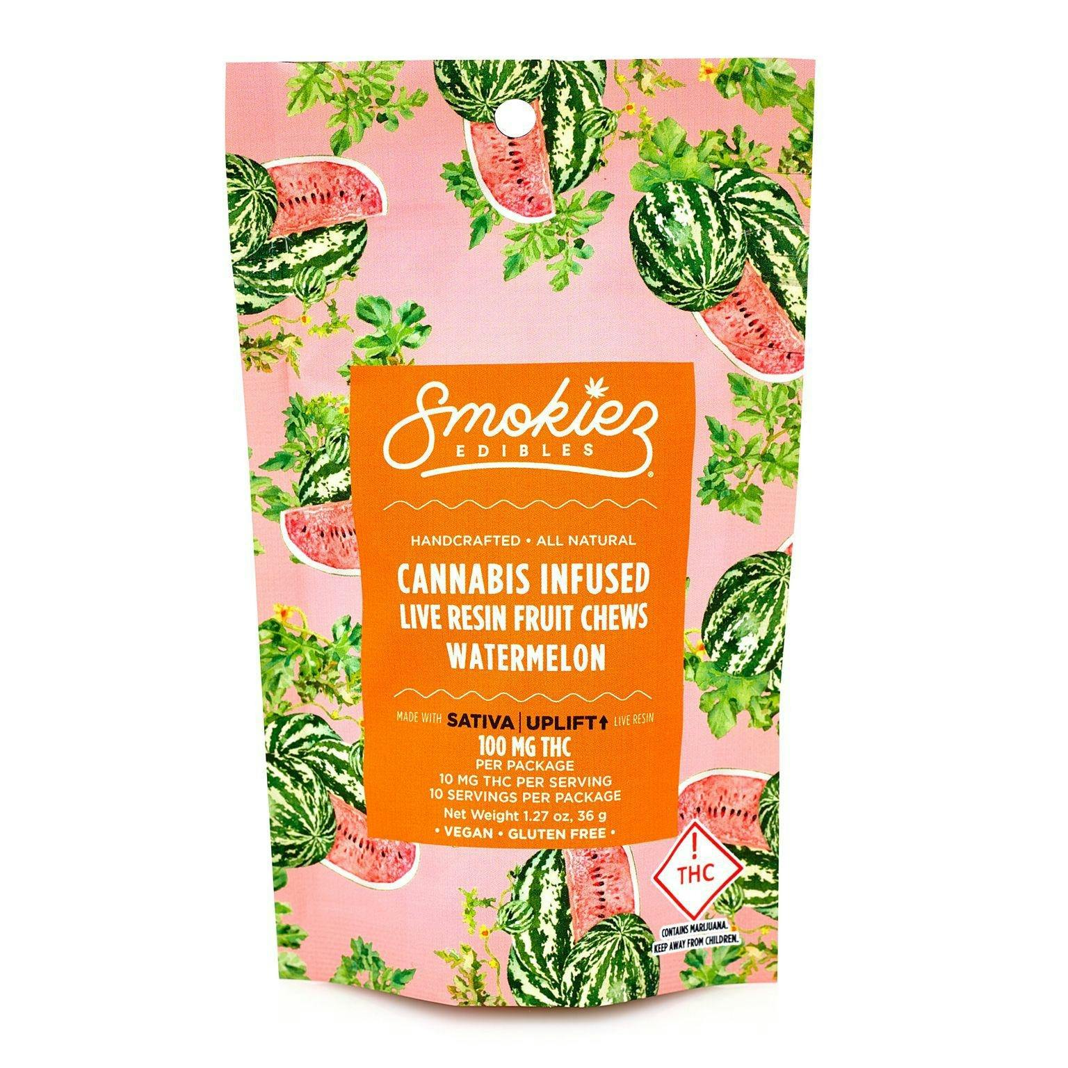 Smokiez Live Resin Indica Sour Watermelon Gummies 100mg