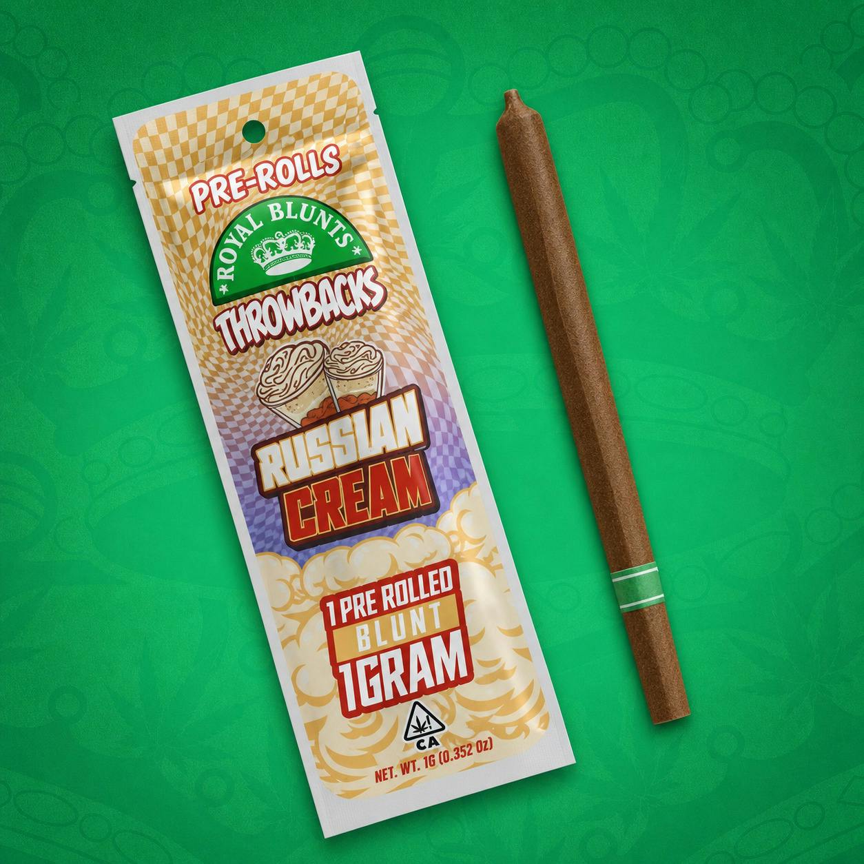 Royal Blunts | Throwbacks Hand Roll - Russian Cream 1g - Indica