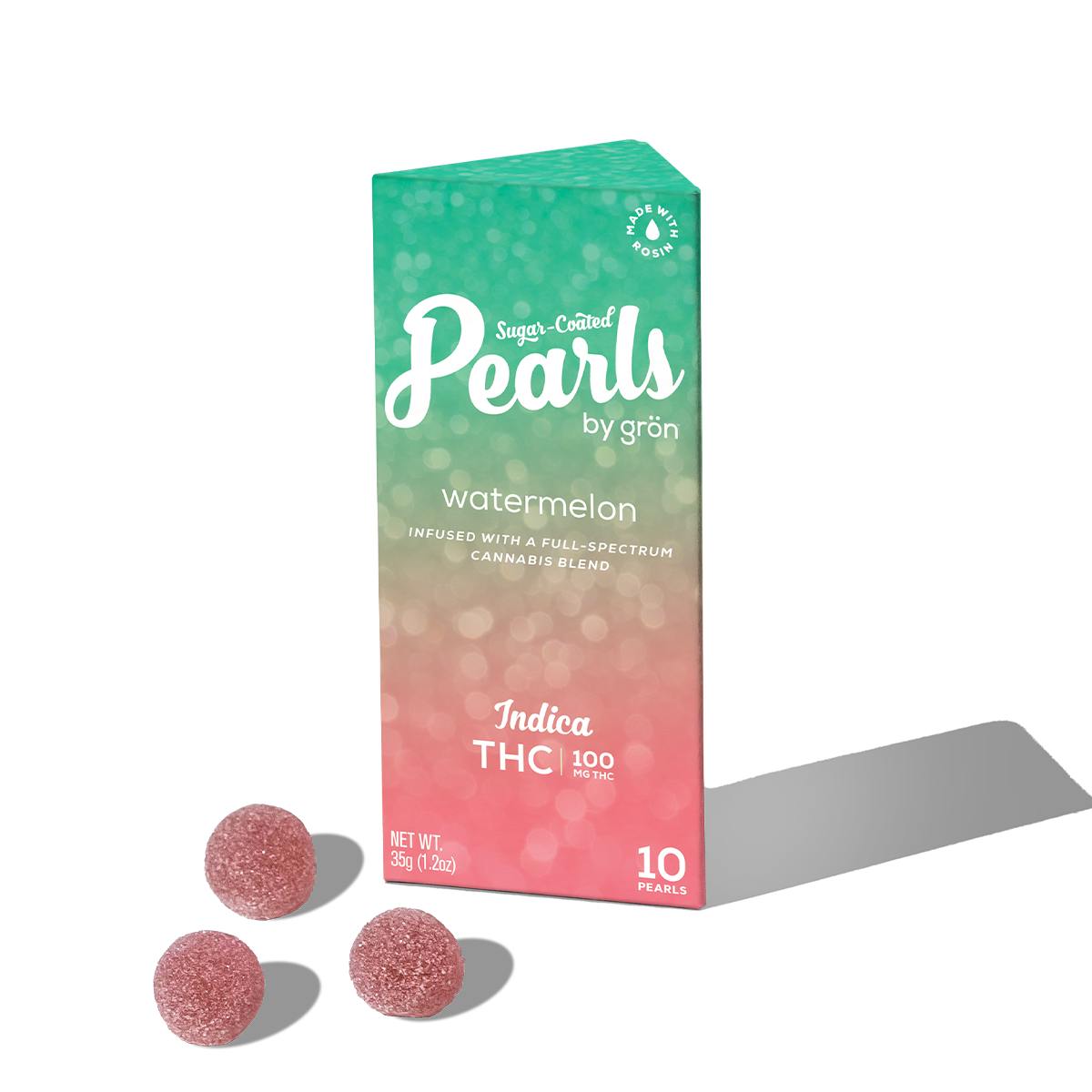 Grön - Pearls - Watermelon - Indica - 100mg - Edible
