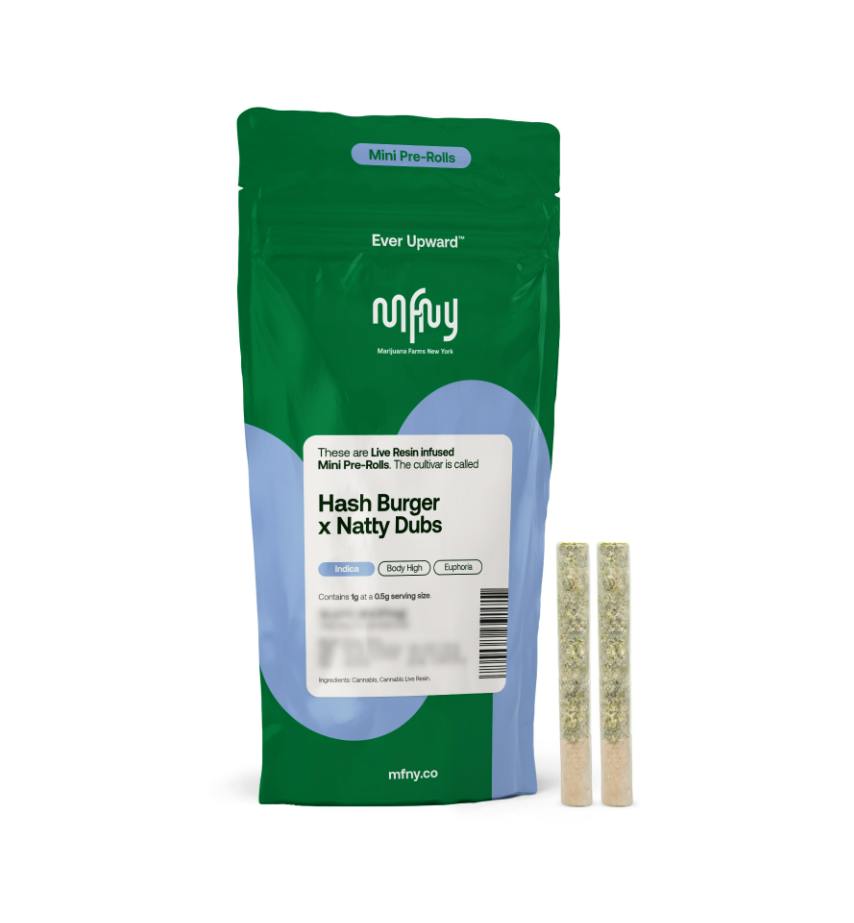 MFNY - Hash Burger x Natty Dubs Resin - 2pk - 0.5g Infused - Preroll