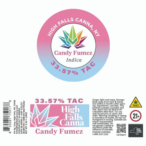 High Falls Canna | "Candy Fumez" | Flower | 3.5g