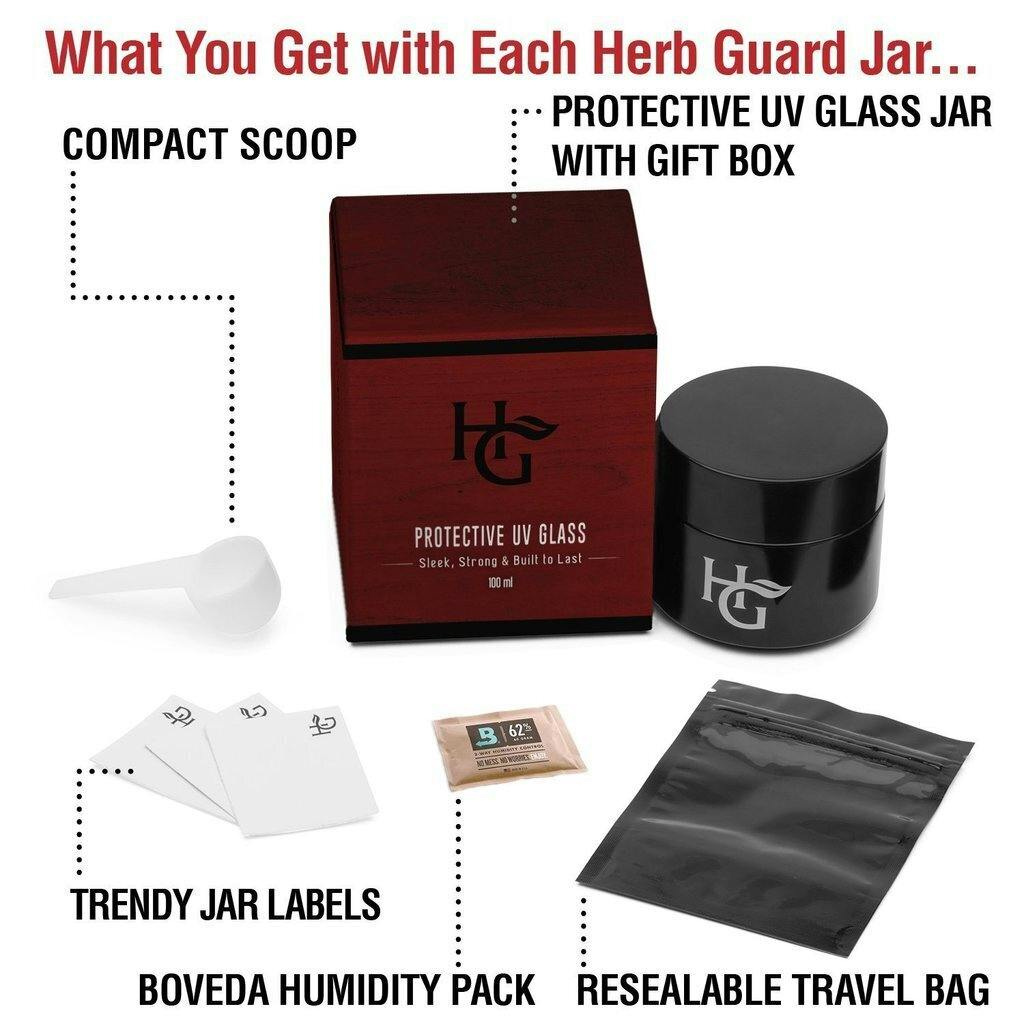Herb Guard - Protective UV Glass Jar 1/4oz