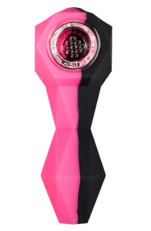 4" Hand Pipe - Pink/Black
