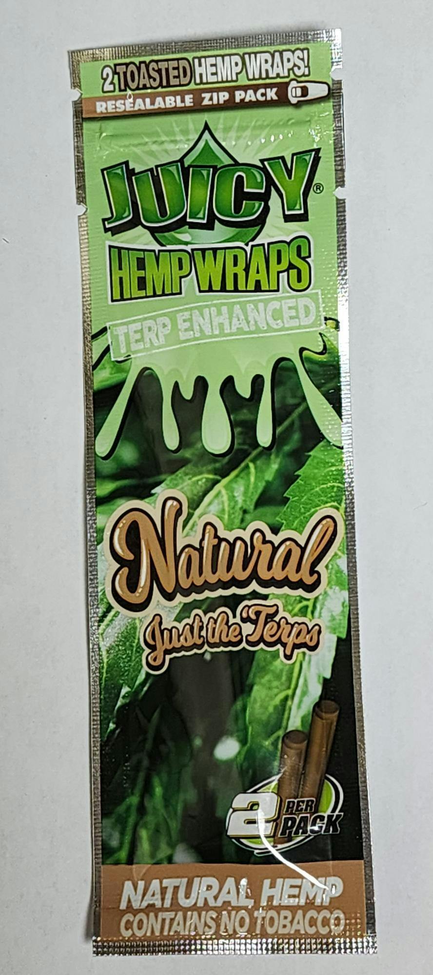 Juicy - Natural Flavor - Terp Enhanced Hemp Wraps - 2 wraps per pack