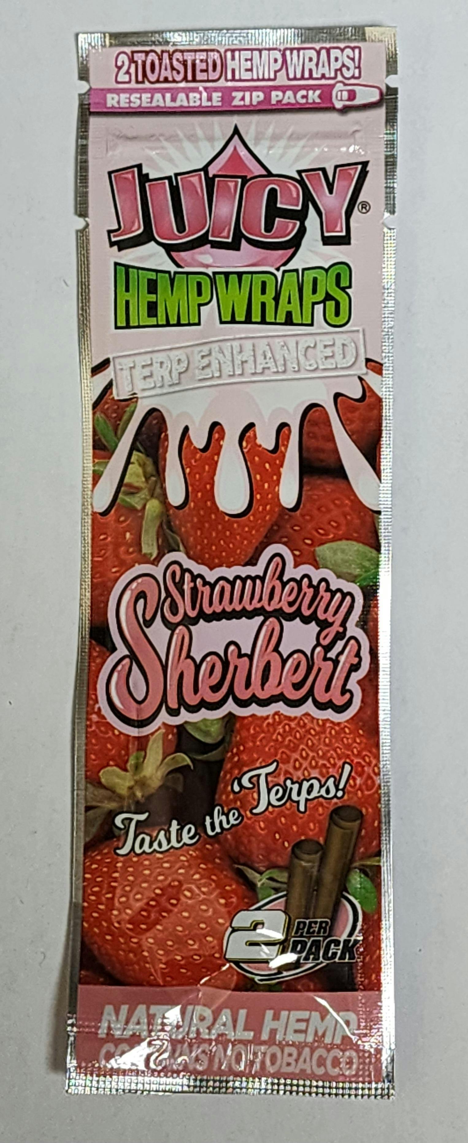 Juicy - Strawberry Sherbert - Terp Enhanced Hemp Wraps - 2 wraps per pack