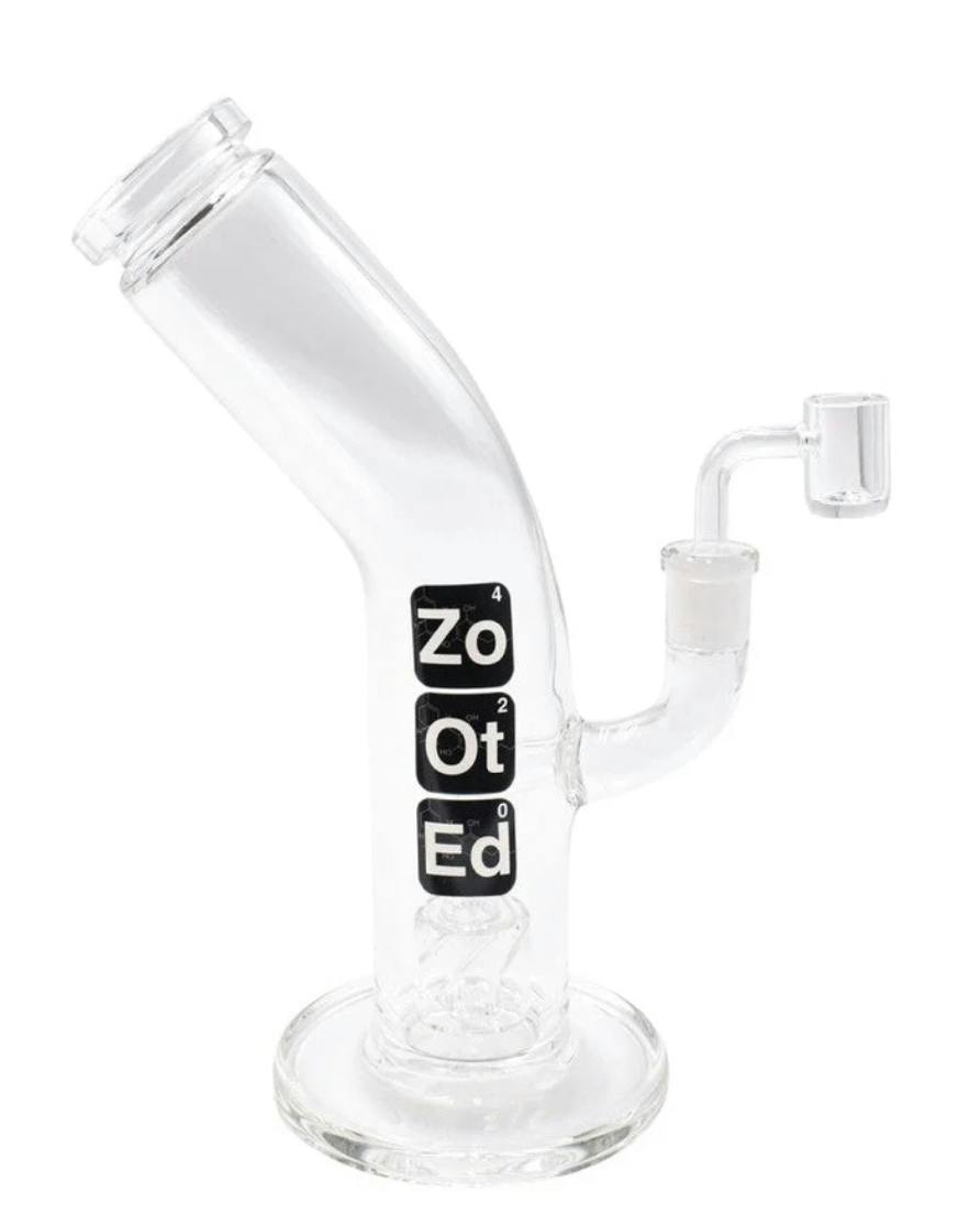 Zooted - 10" Dab Rig bent tube water bong with banger