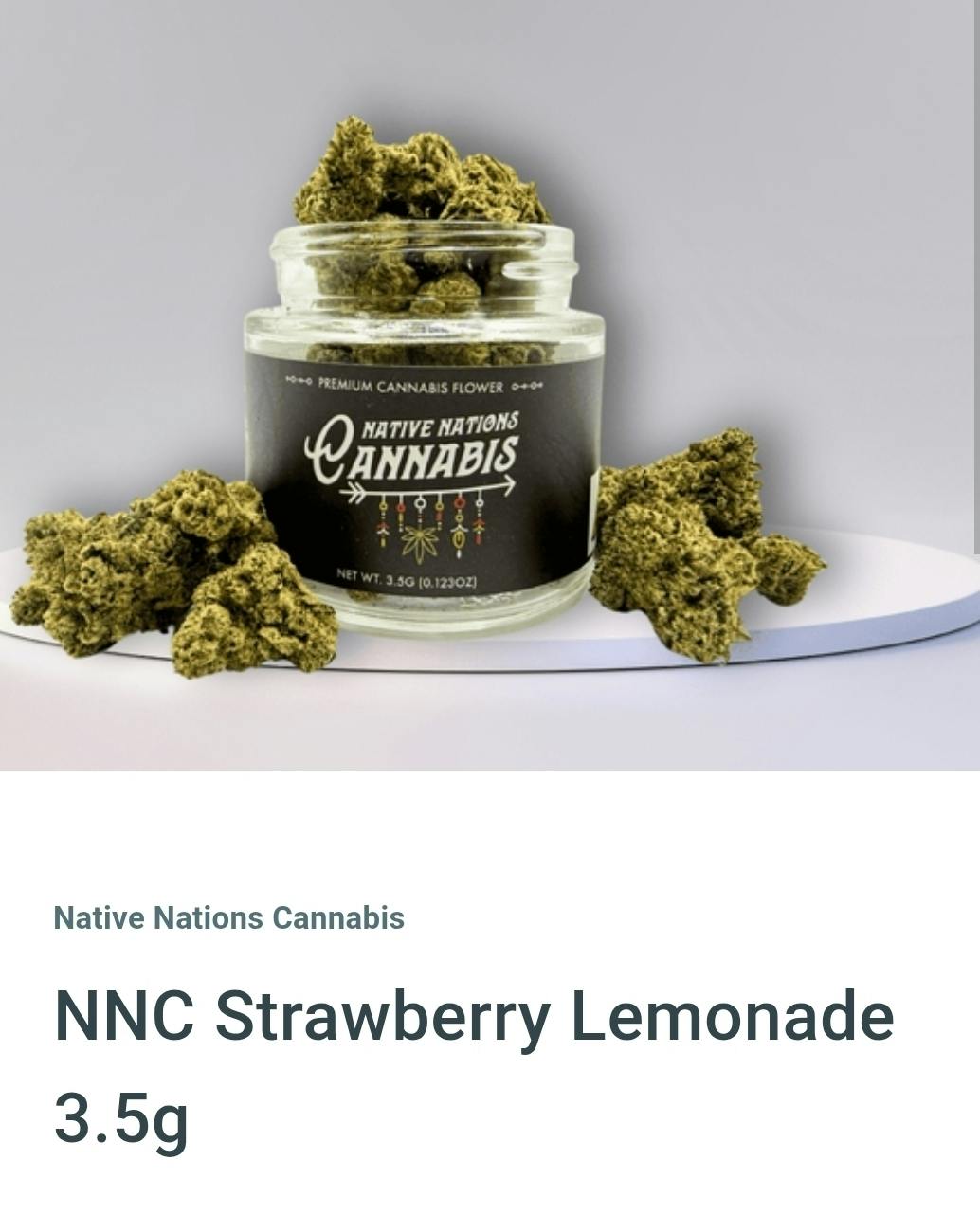 Native Nations Cannabis - Strawberry Lemonade (hybrid) - 3.5 Gram Flower - 25.72% THC