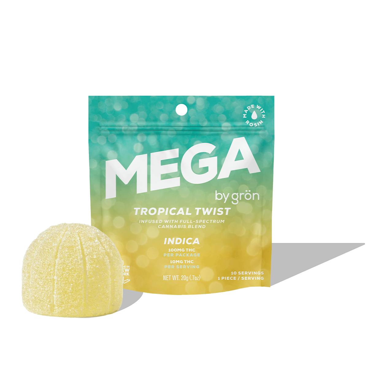 gron - Tropical Twist Mega (indica) Full Spectrum Gummy - 100mg THC total