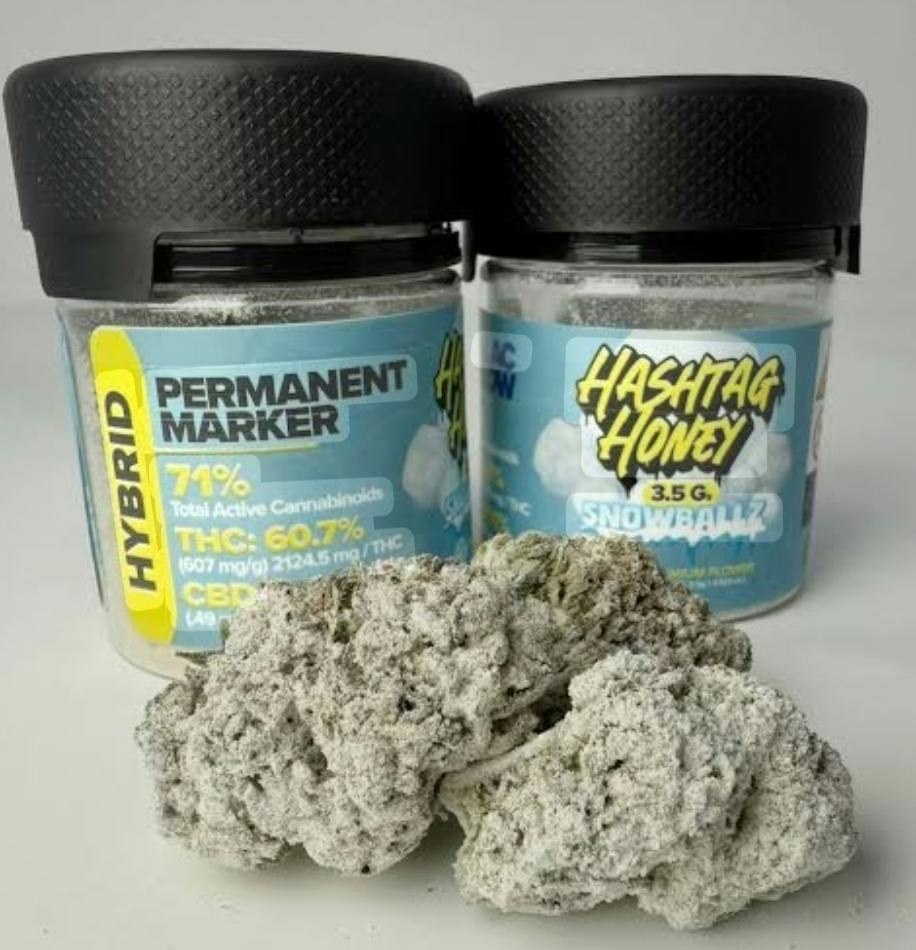 Hashtag Honey - Permanent Marker (ind dom hybrid) - 3.5g Jar Diamond Infused Flower - 49.8% THC