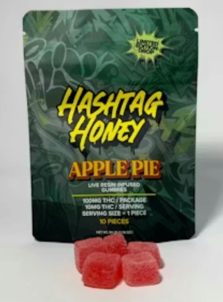 Hashtag Honey - Apple Pie (hybrid) - 10 Pack x 10mg Live Resin Gummies (100mg thc)