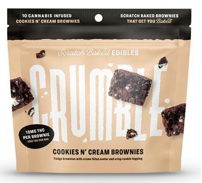 Crumble Cookies N Cream Brownie 100mg 10 Pack