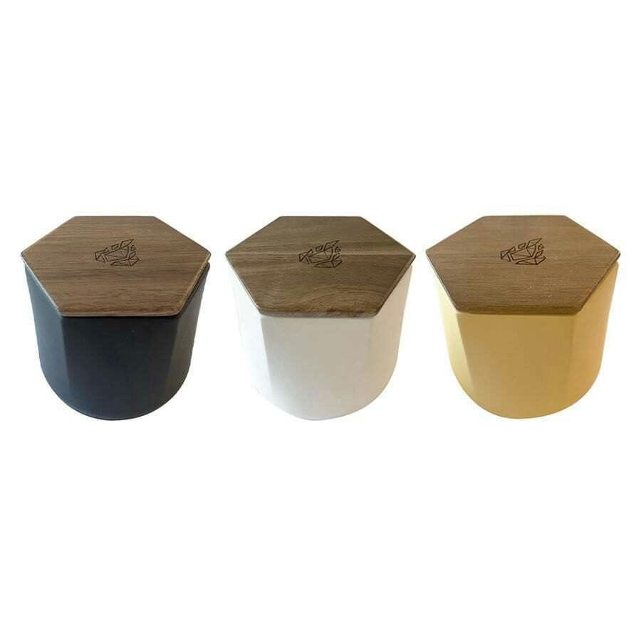 BRNT Malua Concrete Storage Jar with Walnut Lid