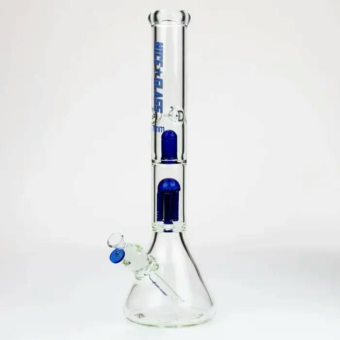 NG 18 Inch 6-Arm Perc & Splash Guard Beaker Bong - Blue