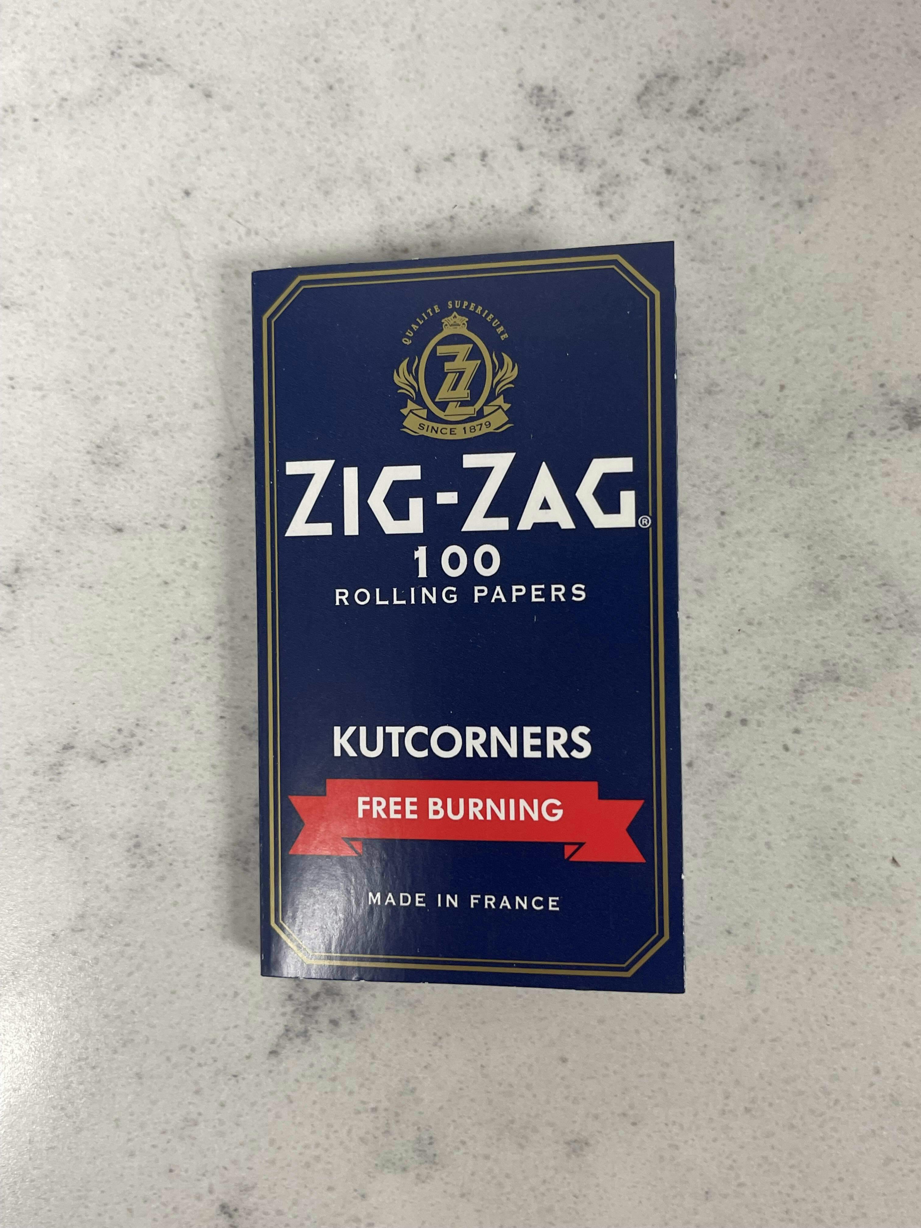 Zig Zag Blue Kutcorners Free Burning Single Wide Rolling Paper 1 1/4