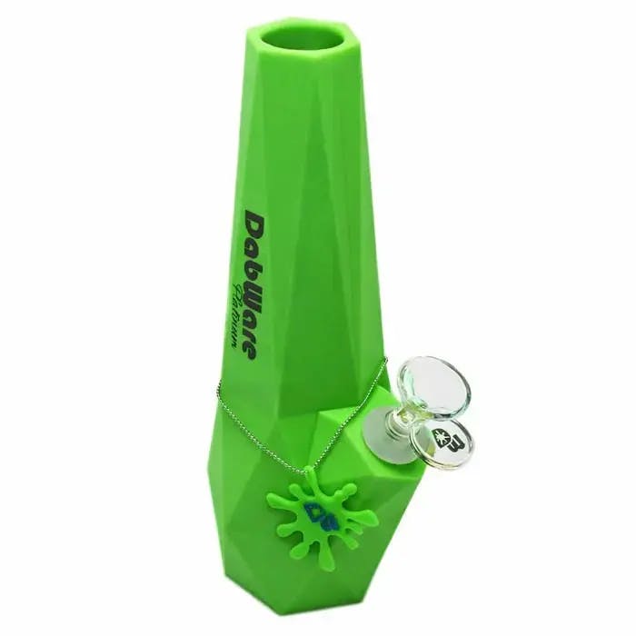 10" Platinum Diamond Silicone Bong - Green