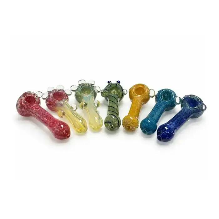 5" Bubble Dot Glass Hand Pipe Assorted Color