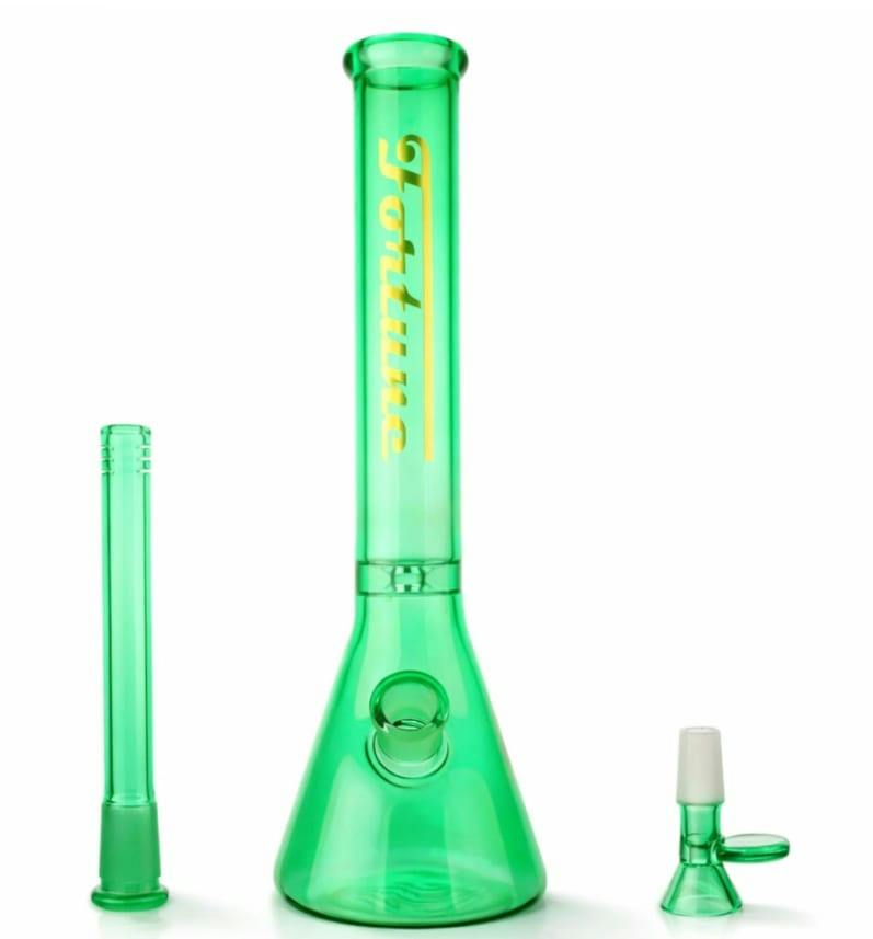 Fortune 14" 5mm Beaker Bong w/ Disc Ice Catcher Green