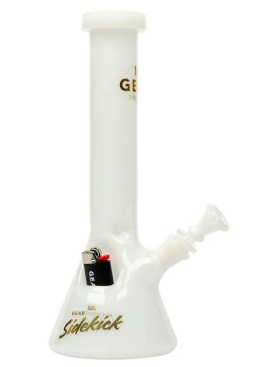 GEAR Premium 12" Tall White SideKick Beaker Tube W/Built In Lighter Holster