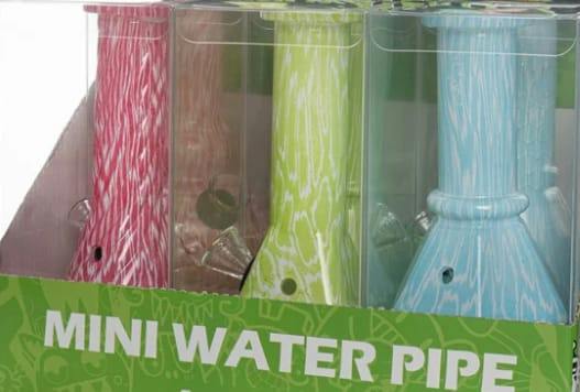6" Tall Patterned Mini Water Pipe