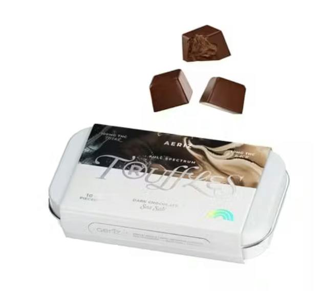 Dark Chocolate Sea Salt Jenny Kush Truffles 10 Pieces