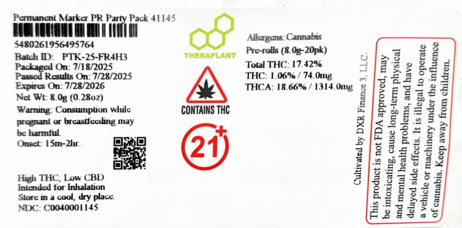 Permanent Marker Pre-Roll Pack 8g (20-Pack | 0.4g Each) (01145)