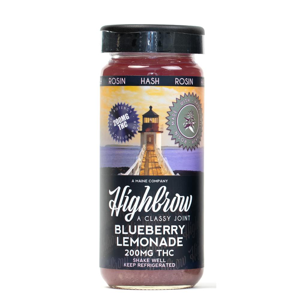 Highbrow | High Dose | Blueberry Lemonade | Hash Rosin Nano Infused | Drink | 12oz