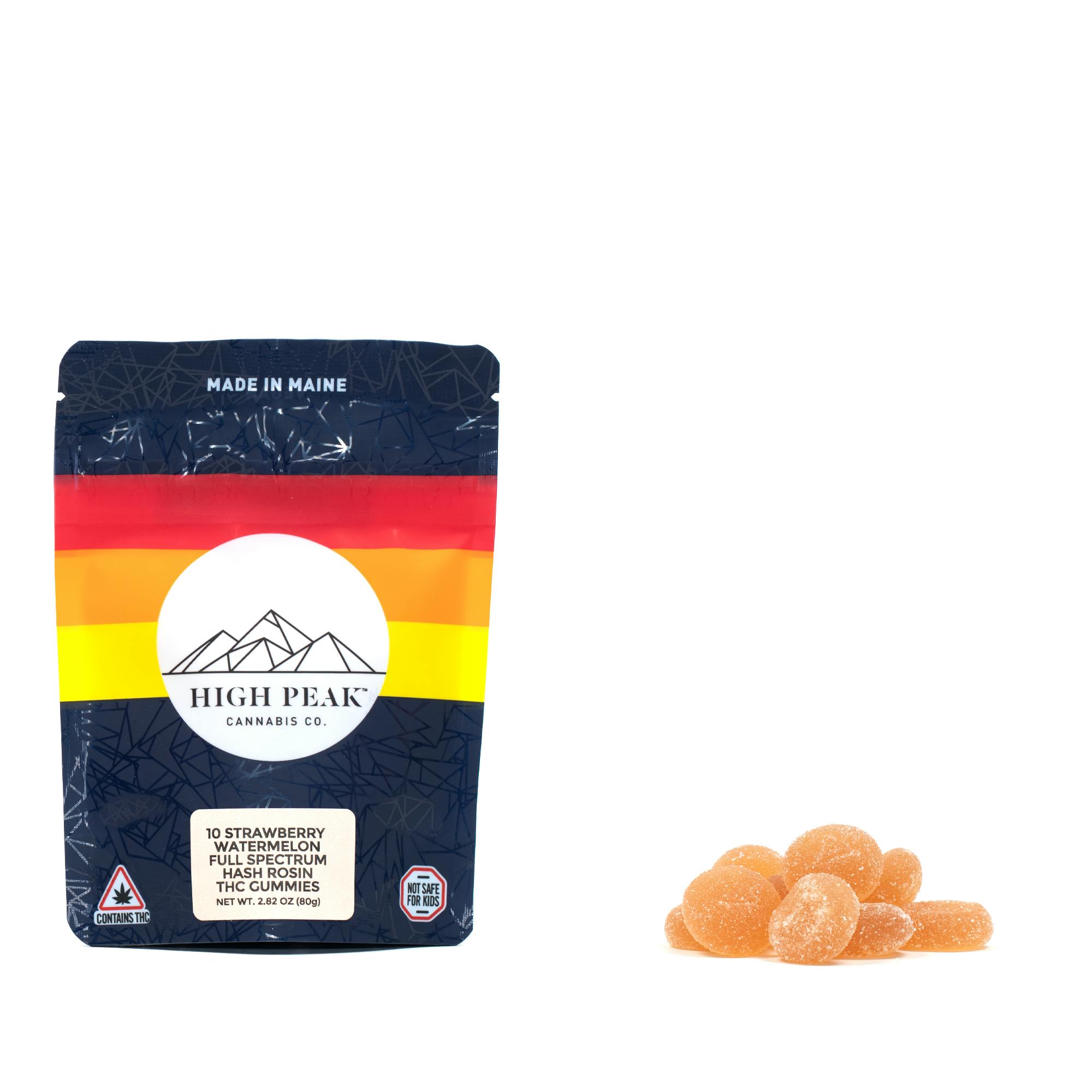 High Peak | Strawberry Watermelon | Hash Rosin Gummies | Medical | 400mg