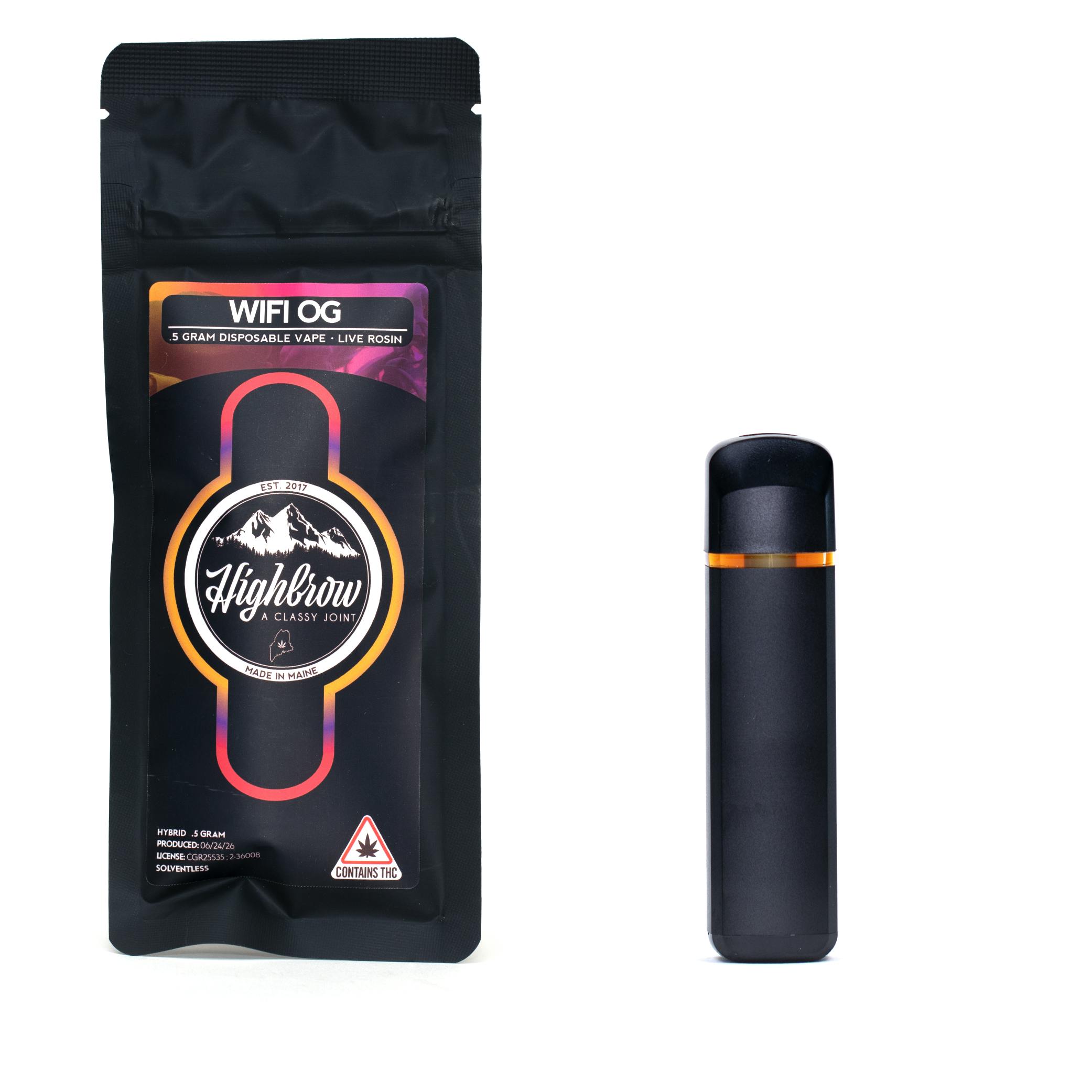 Highbrow | Wifi OG | Live Rosin | 0.5g Disposable Vape