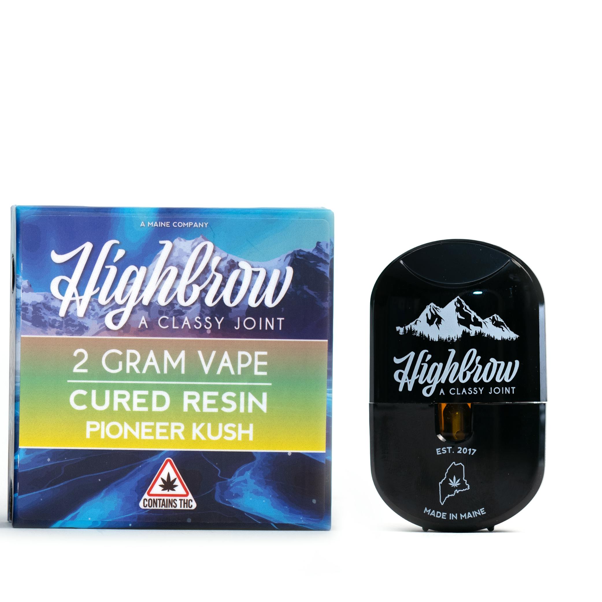 Highbrow | Pioneer Kush | Cured Resin | 2g Disposable Vape