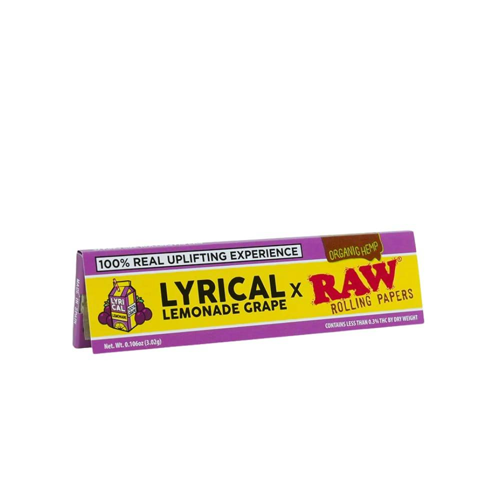 RAW X Lyrical Lemonade Organic Grape Hemp KS Wide Rolling Paper