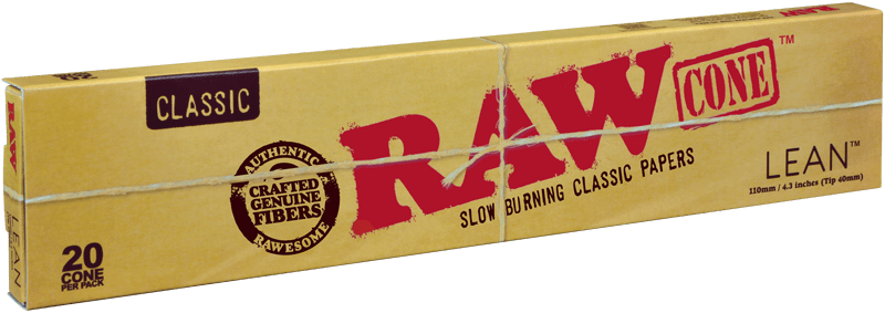 RAW Pre-Rolled Unbleached Lean Cones - 20pk