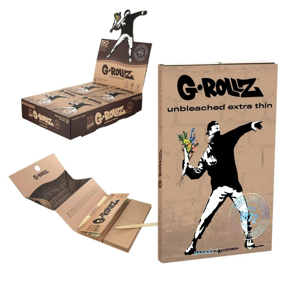 Unbleached 1 1/4 Rolling Paper + Tips + Tray + Poker
