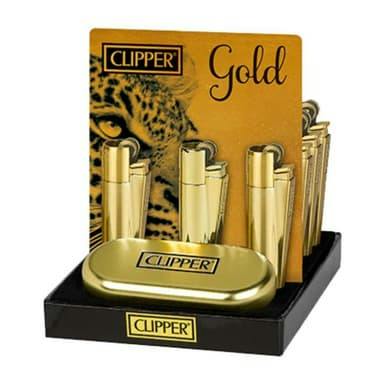 Clipper Metal Flint Lighters (Gold)