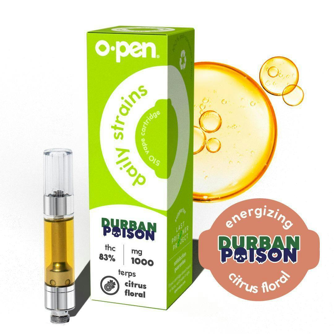 O.pen - Daily Strain Cartridge - 1000 mg - - Durban Poison (S)