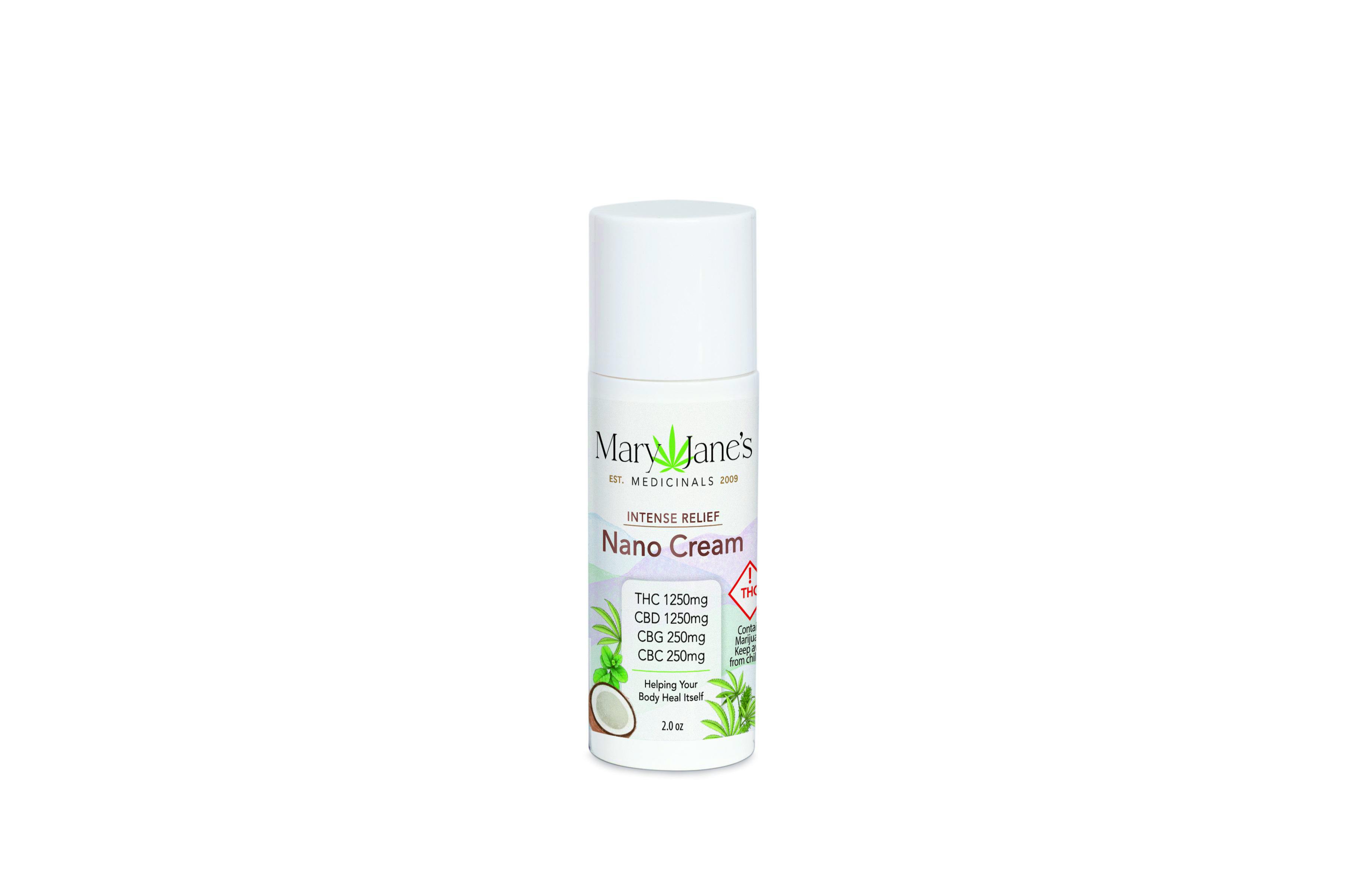 MJ - Nano Cream - 2 oz 1250mg THC/1250mg CBD/250mg CBG/250mg CBC