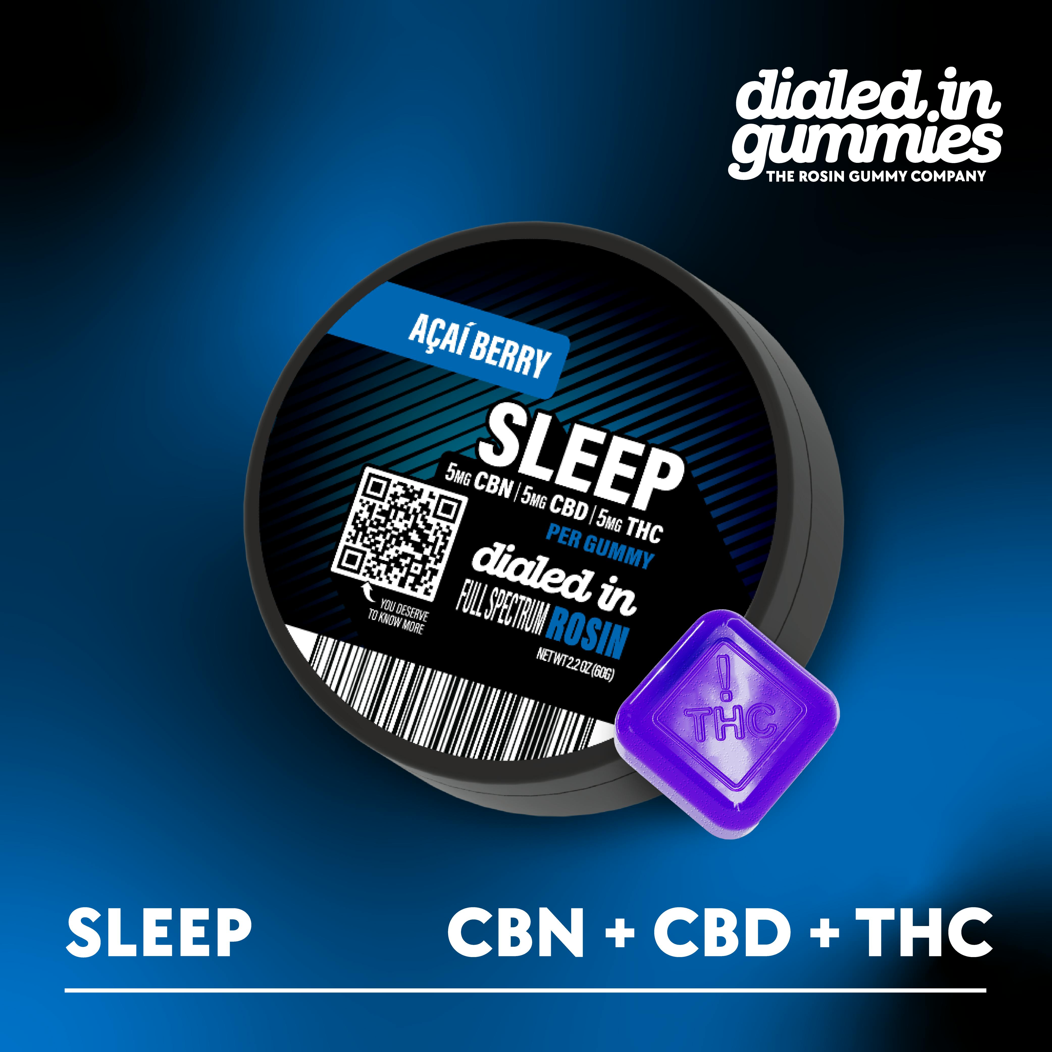 Dialed In - Dialed Out 1:1:1 (Sleep) - Rosin Gummies - 100 mg THC/100 mg CBD/100 mg CBN