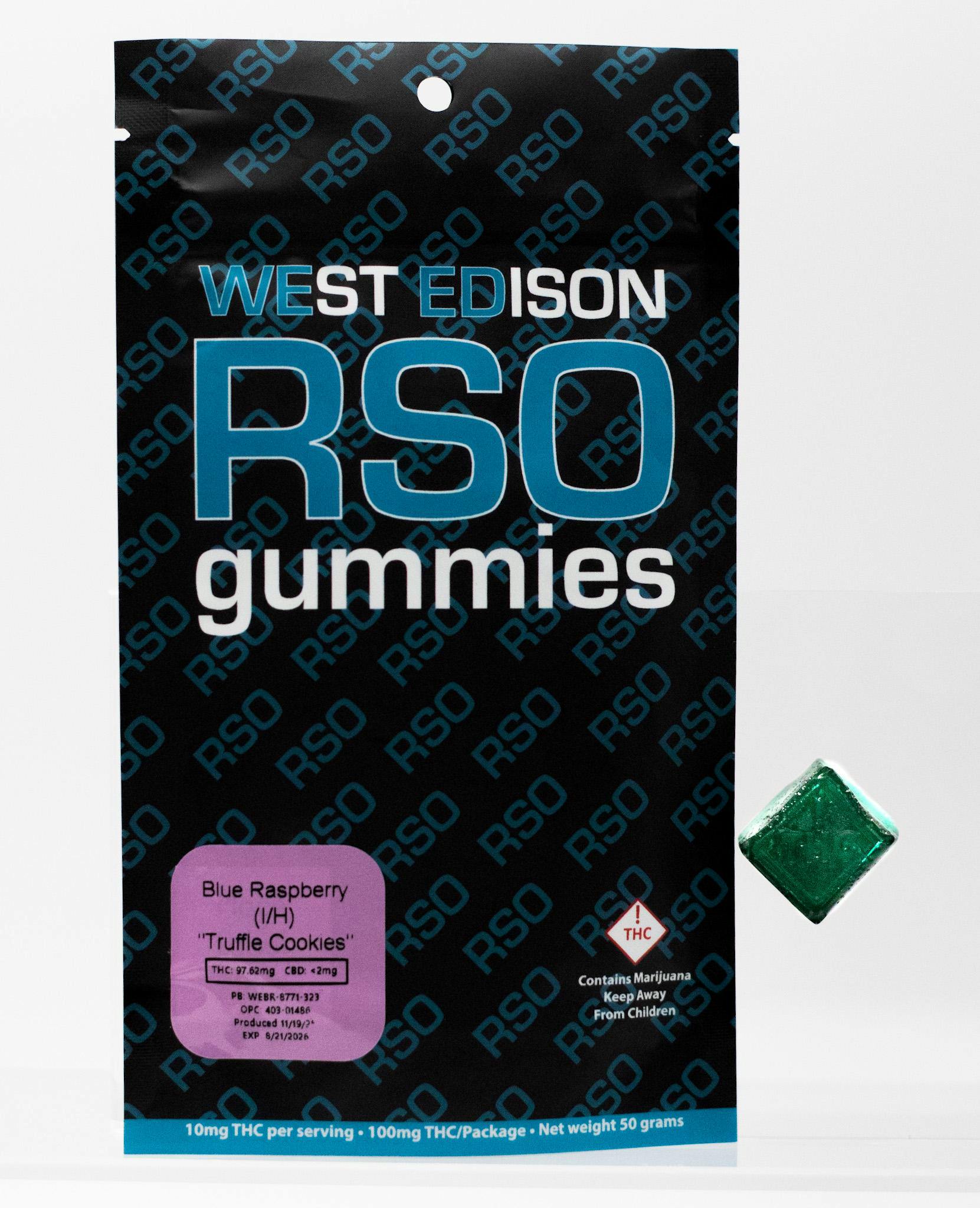 West Edison - RSO Gummies 100mg - Blue Raspberry (I)