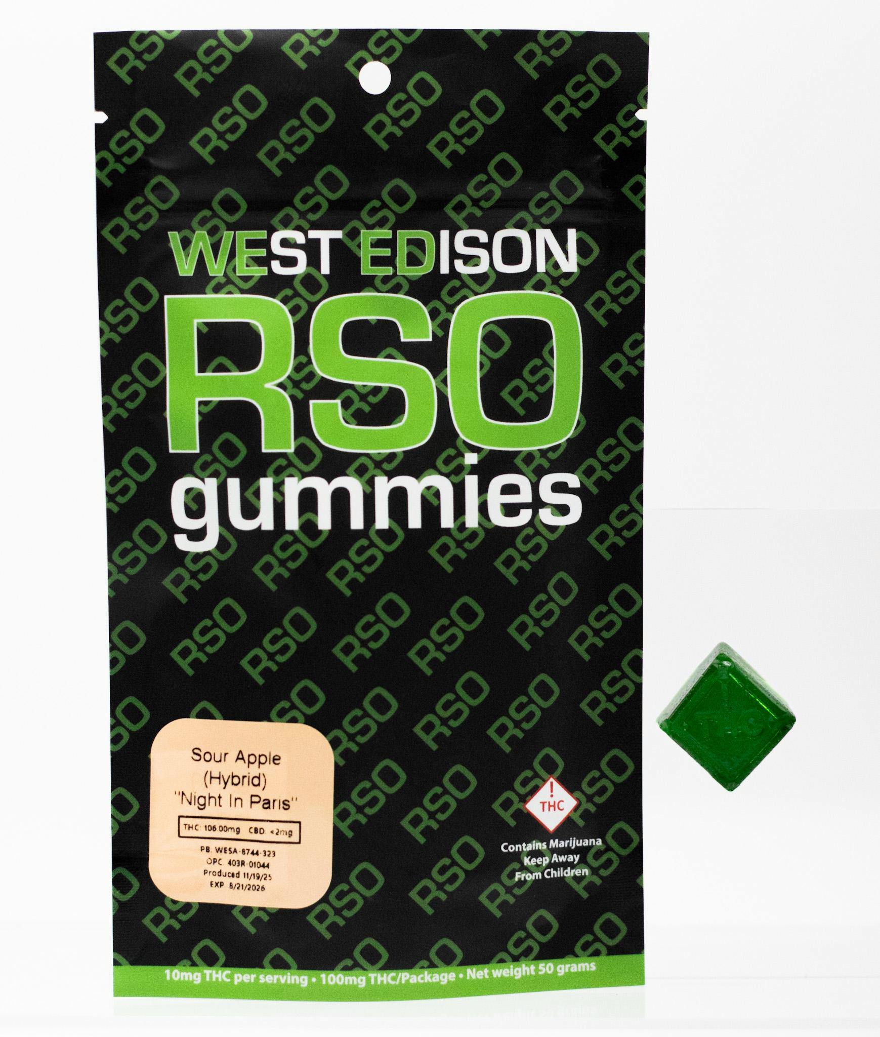 West Edison - RSO Gummies 100mg - Sour Apple (H)